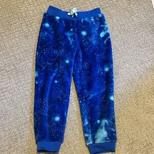 Lands' End Kids Blue Starry Fleece Jogger/Sweatshirt Set size 6